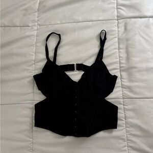 Garage Black Bustier Top